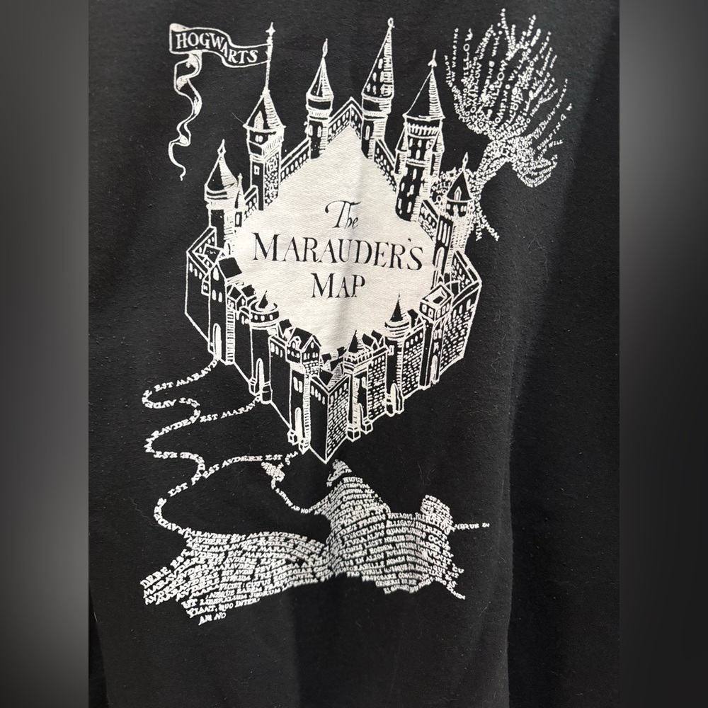 Harry Potter Marauders map crewneck unisex sweatshirt black XXL fantasy wizardry
